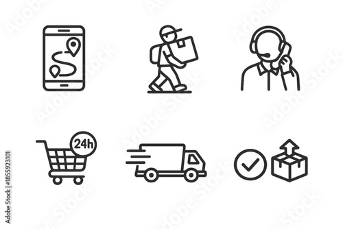 Logistics and Delivery Service Icons