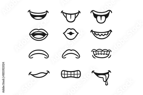 Cartoon Mouth Expressions Collection