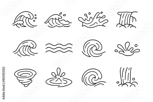Set of Hand-Drawn Water Icons