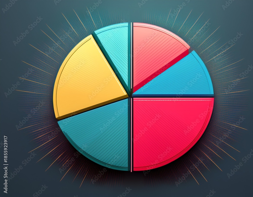 Fototapeta premium elegant and colorful pie chart