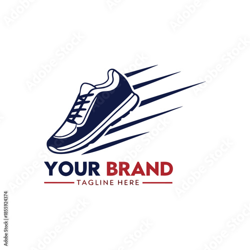 creative modern shoe logo featuring dynamic footwear illustrations, clean minimal vector logos suitable for shoe brands, fashion labels, and apparel business