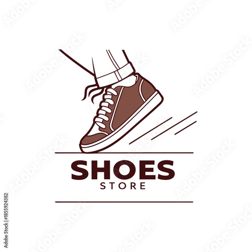 creative modern shoe logo featuring dynamic footwear illustrations, clean minimal vector logos suitable for shoe brands, fashion labels, and apparel business