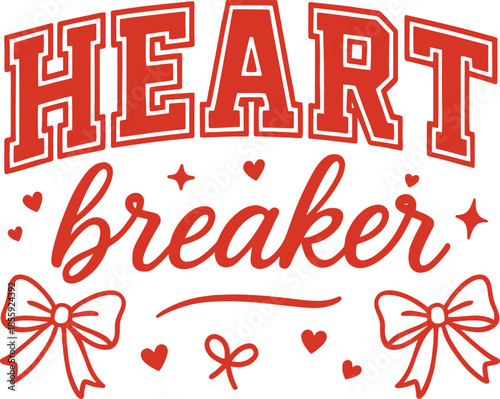 Heart Breaker Love Typography Illustration