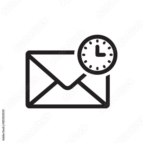 Email envelope with clock icon for scheduled messages