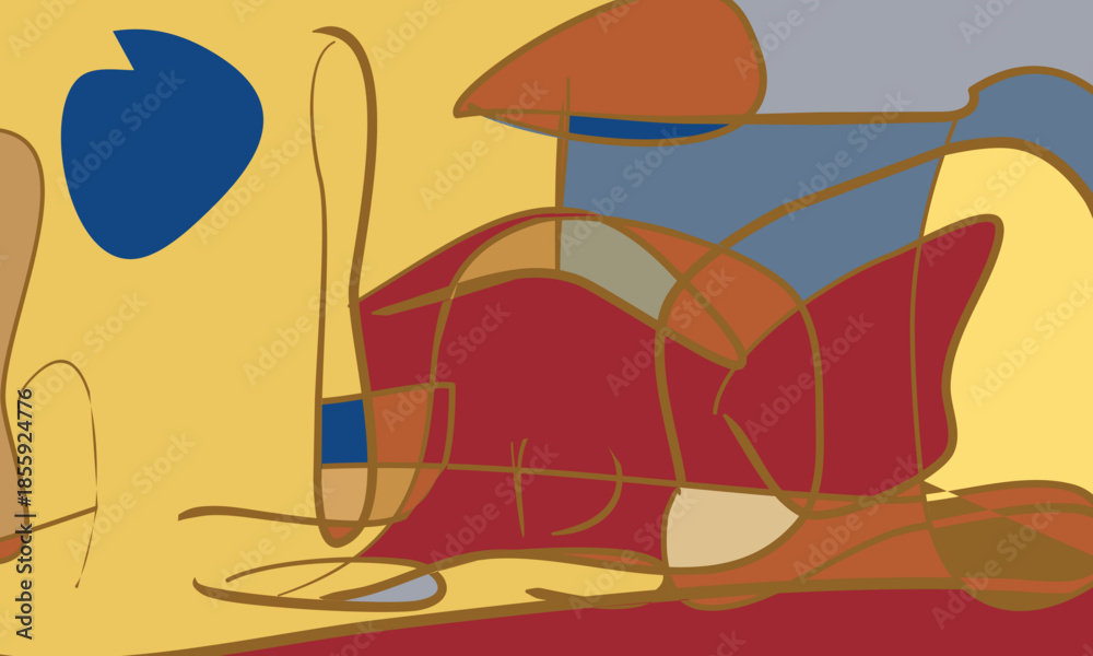 Naklejka premium Abstract Structured Chaos Illustration with Dynamic Geometric Order and Random Complexity