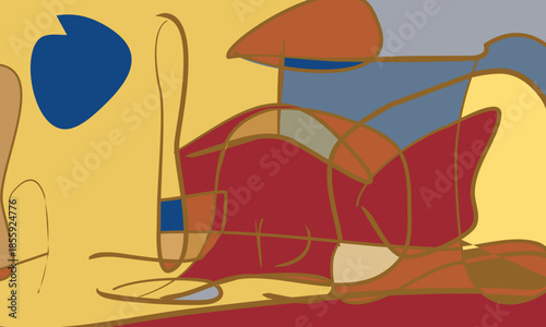 Abstract Structured Chaos Illustration with Dynamic Geometric Order and Random Complexity