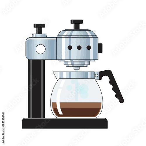 Modern coffee maker illustration showcasing a stylish brewing process for the morning beverage