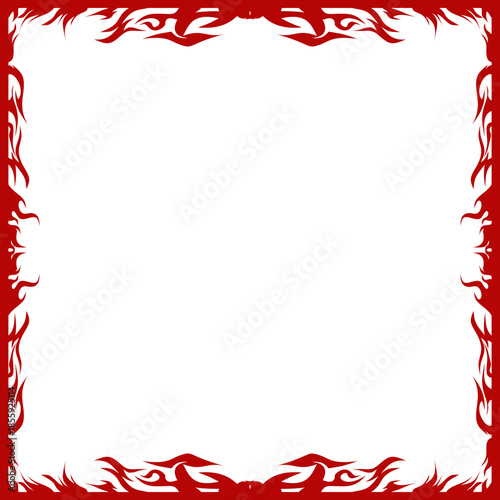 Red Flame Border Design Element.