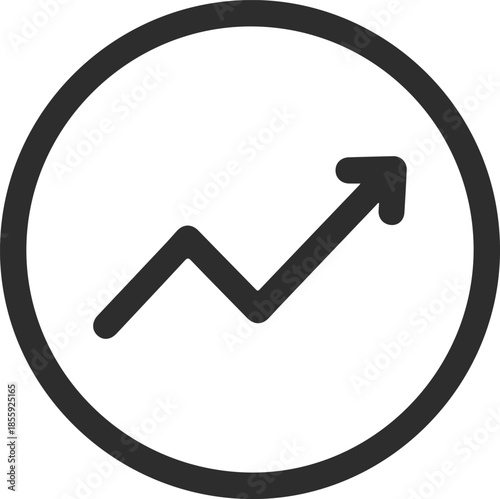 Upward trending graph icon symbolizing business growth, success, and positive market performance