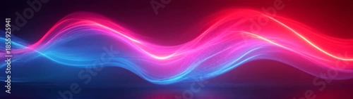 A blue and red wave of light on a black background