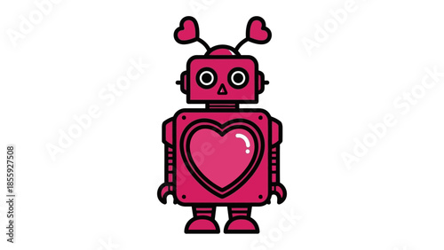 Lovebot's Embrace: An endearing lovebot, a symbol of affection, presents a heart, radiating affection and joy. Featuring a heart-shaped chest.