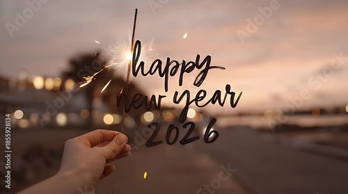 Happy New Year Sparkler Celebration