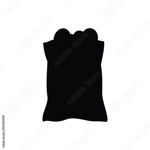 Potato chips bag silhouette vector flat illustration design.