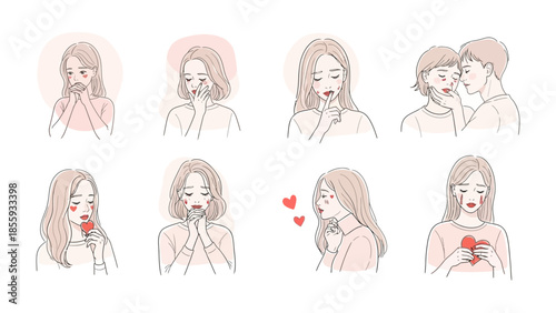 Emotions in Monochrome: A series of line art images capturing various states of mind and expressing emotions, reflecting upon the human experience.