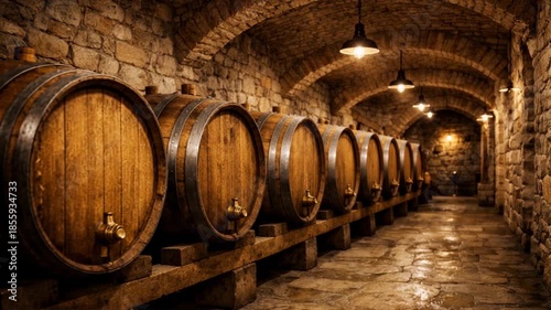 Old wine cellar with barrels