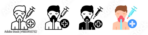 Anesthesiology Icon, Multi Style Vector Illustration