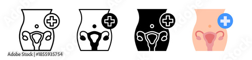 Gynecology Icon, Multi Style Vector Illustration