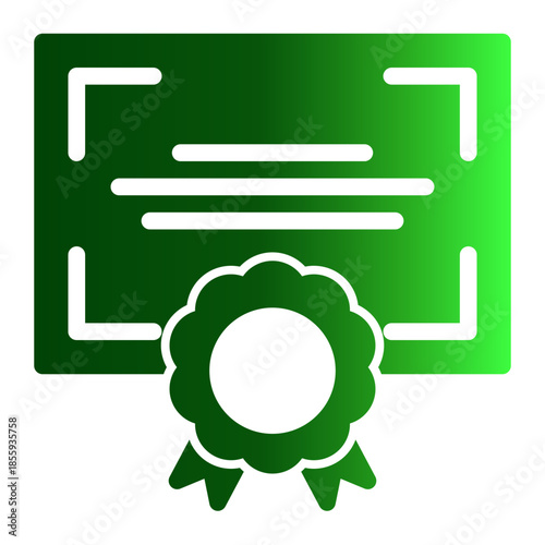 Award Winner Medal Certification Icon from Data Analysis Icon Collection (Glyph Gradient style)