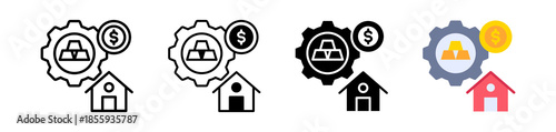 Asset Allocation Icon, Multi Style Vector Illustration