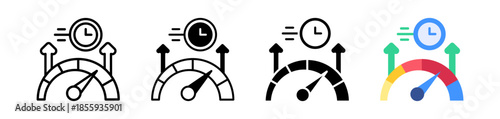 High Speed Icon, Multi Style Vector Illustration