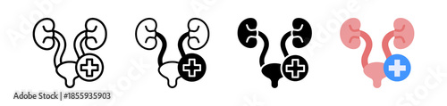 Urology Icon, Multi Style Vector Illustration
