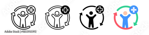 Rehabilitation Icon, Multi Style Vector Illustration