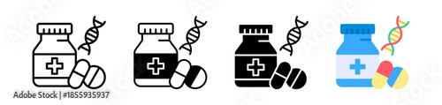 Pharmaceutical Icon, Multi Style Vector Illustration