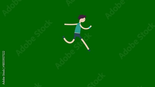 Running Character Animation on Green Background