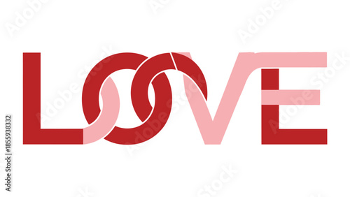 Love Word Art: A stylish and vibrant word art design of the word LOVE, with interlocking letter elements, perfect for expressing affection and heartfelt sentiments.
