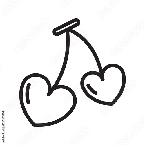 love cherry simple line icon