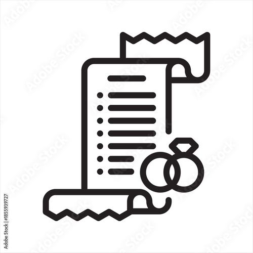 prenup marriage agreement simple line icon