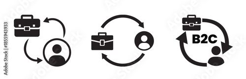 Set of B2C icon_Business to consumer icon vector set