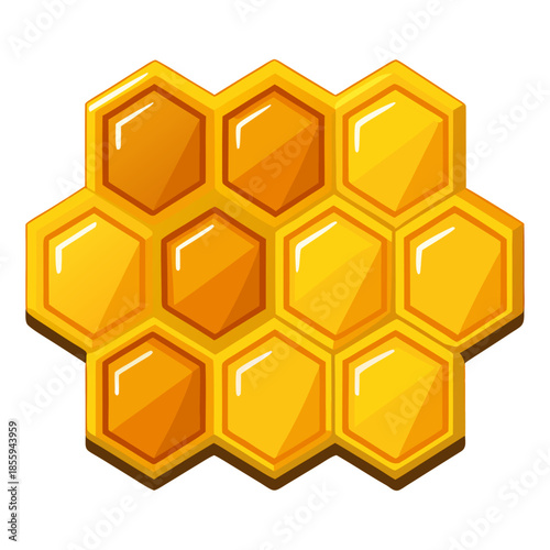 Golden Honeycomb Pattern Vector Illustration