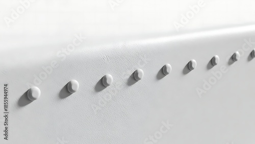Row of white wall hooks