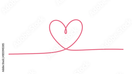 Love's Delicate Embrace: A single, continuous line forms a heart, a symbol of affection and connection. the artwork showcases the simplicity of love's eternal beauty. 