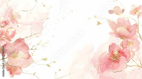 Elegant Watercolor Floral Background with Soft Tones, Artistic Hand Painted Flowers, and Minimal Botanical Elements for Feminine and Modern Design Use