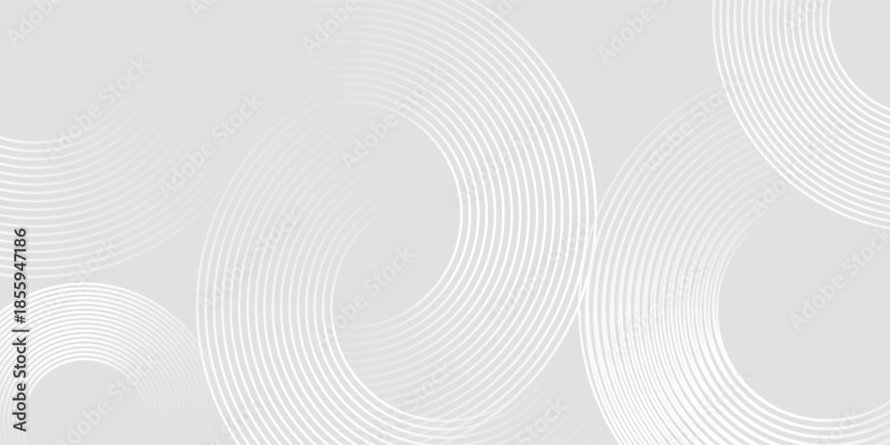 Fototapeta premium Abstract white glowing geometric lines on a gray background. Modern shiny blue circle line pattern. Future concept with a nice texture. Vector Background