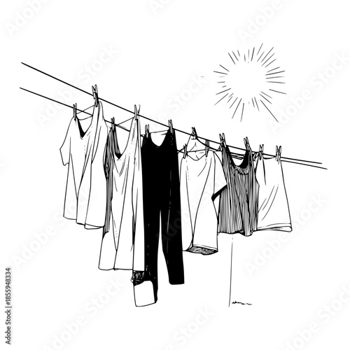 Fresh laundry day vibes: clothes dancing in the sun, share if you love the smell of clean laundry as much!