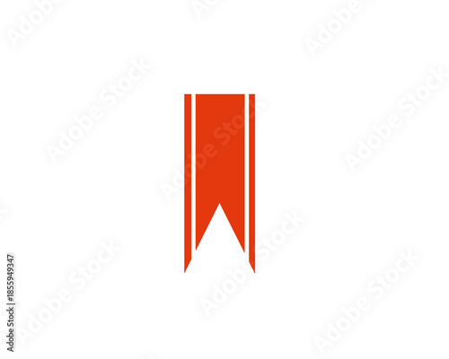 Red bookmark icon isolated on transparent background