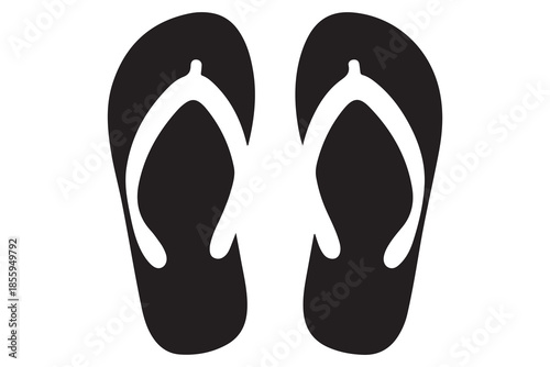Flip flop sandals black silhouette illustration
