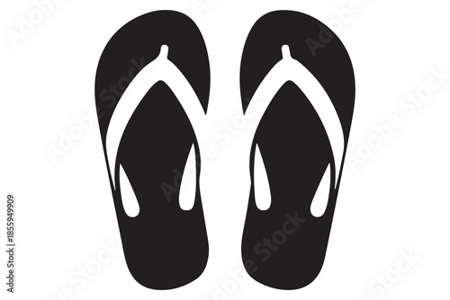 Flip flop sandals black silhouette illustration
