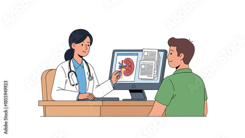 Medical Consultation Focused on Kidney Health with a Doctor and Patient