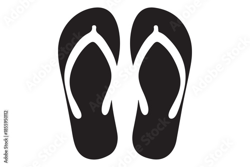 Flip flop sandals black silhouette illustration
