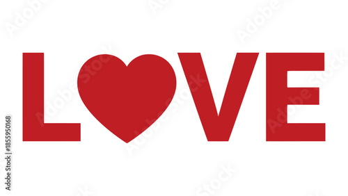 Love's Red Heart: The word LOVE is spelled out in a bold, eye-catching font, with a bright red heart symbolizing affection and companionship. The image reflects positive emotions. 