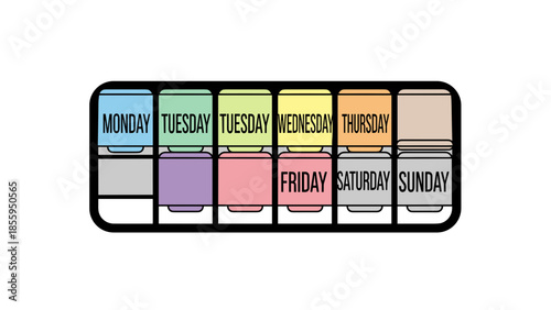 Colorful Pill Box Organizer for Medication.