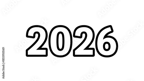 Large White Number 2026 on White.