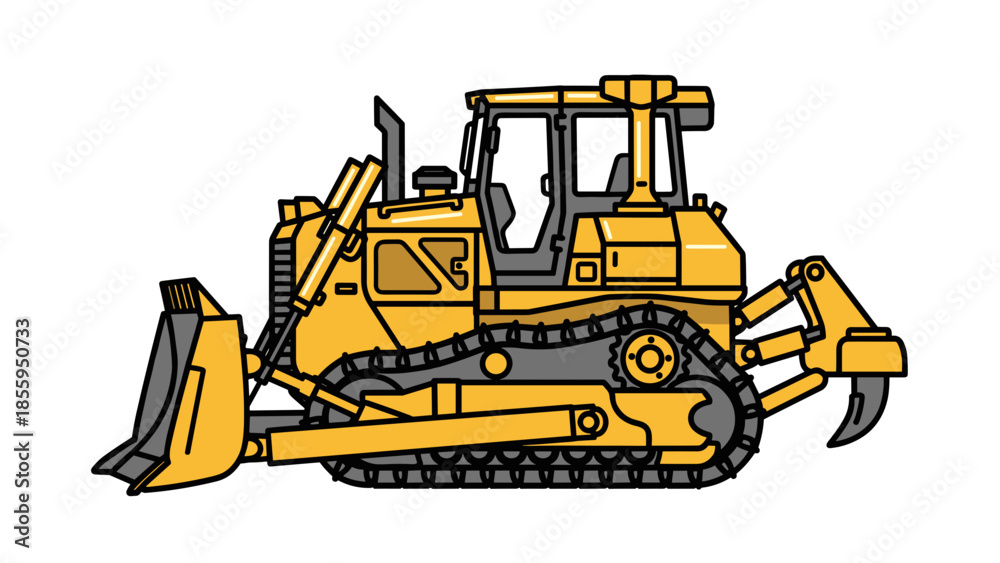 Obraz premium Yellow Bulldozer Heavy Machinery Equipment.