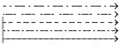 Straight dashed arrows set