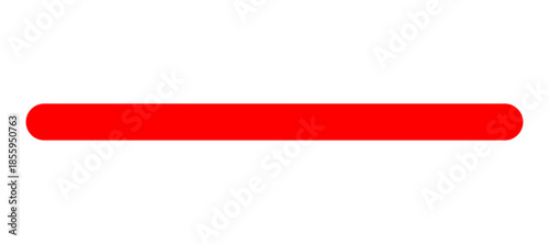 Straight red horizontal line with rounded edges