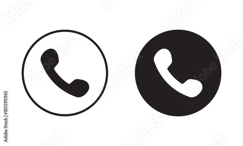 Phone calling icon flat round button isolated vector. Phone call icon set. vector illustration eps file. 